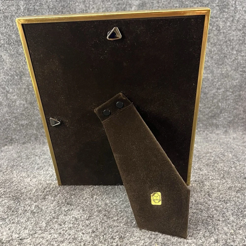 Vintage Brass Picture Frame 8 x 10 Freestanding or Hanging Made in Korea